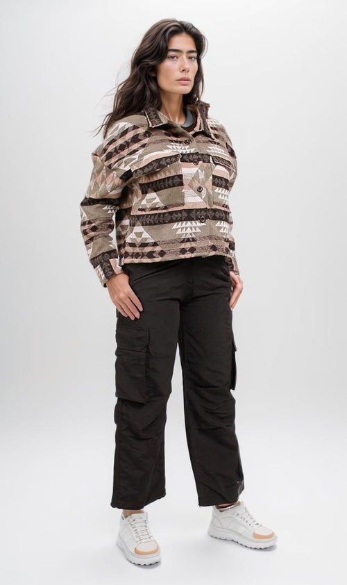 o200916-AZTEC PRINT JACKET - MULTICOLOR