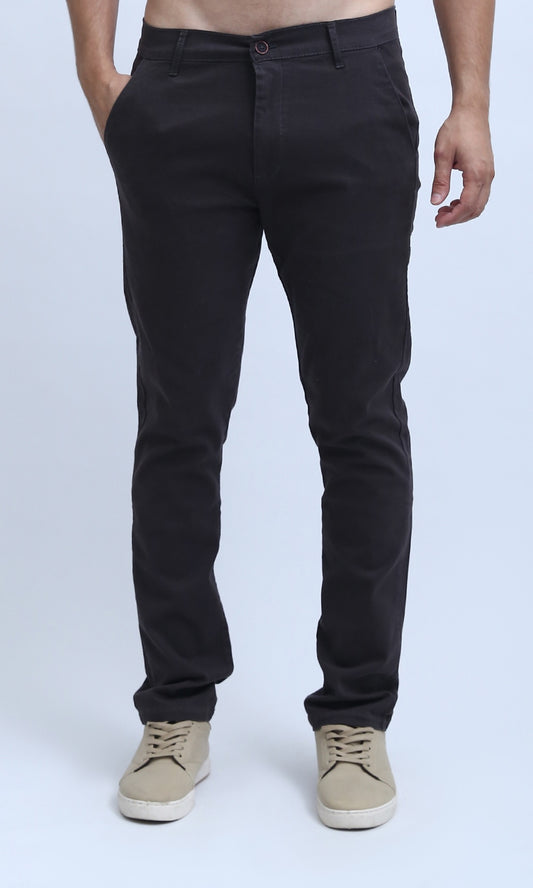 O201049 Regular Fit Gabardine Pants - Dark Grey