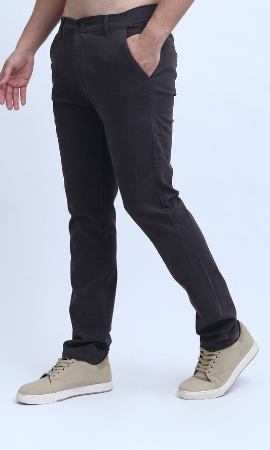 O201049 Regular Fit Gabardine Pants - Dark Grey