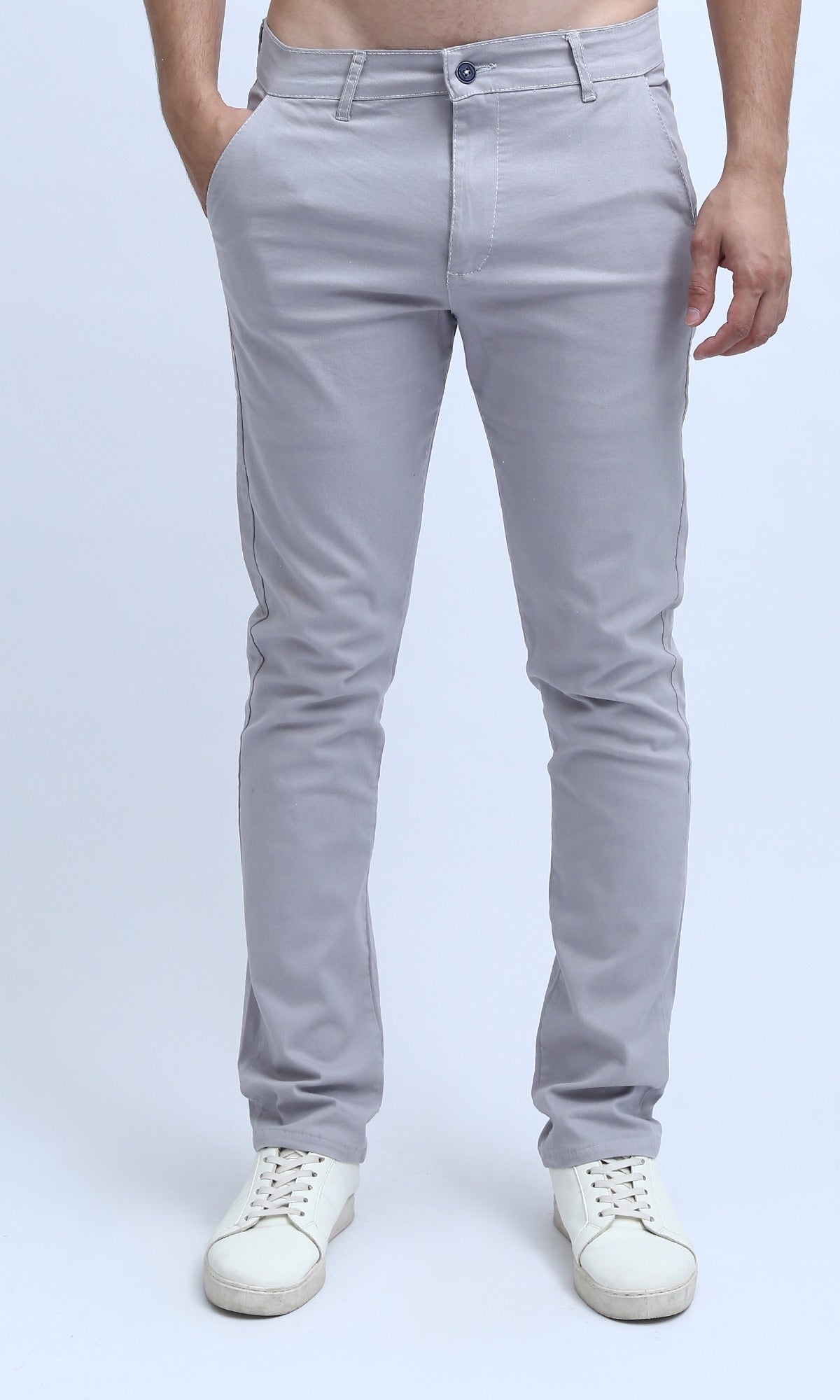 O201050 - Regular Fit Gabardine Pants - Silver