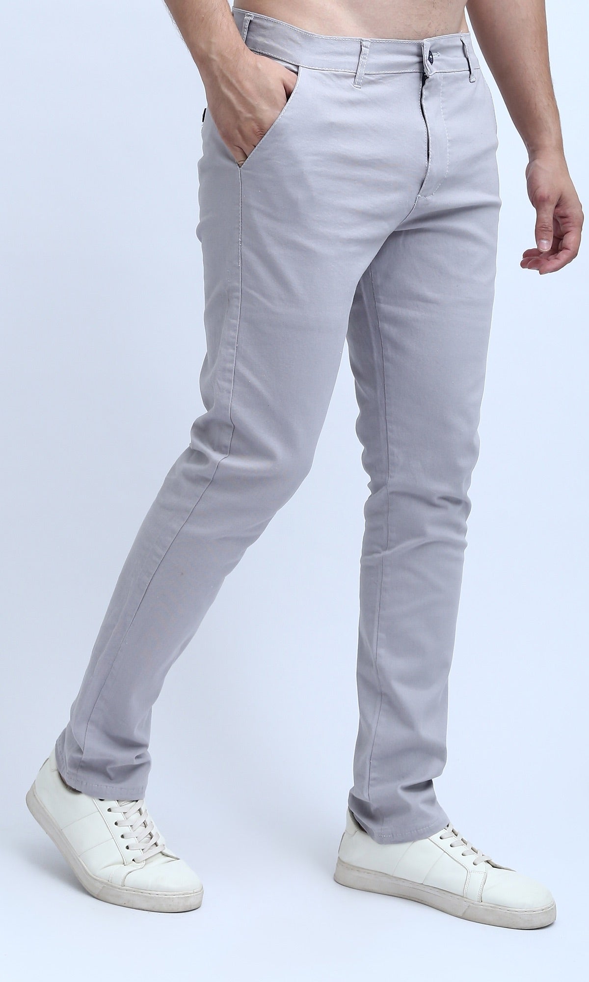 O201050 - Regular Fit Gabardine Pants - Silver