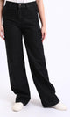 O201060-Solid Wide Leg Jeans - Black