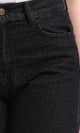 O201060-Solid Wide Leg Jeans - Black