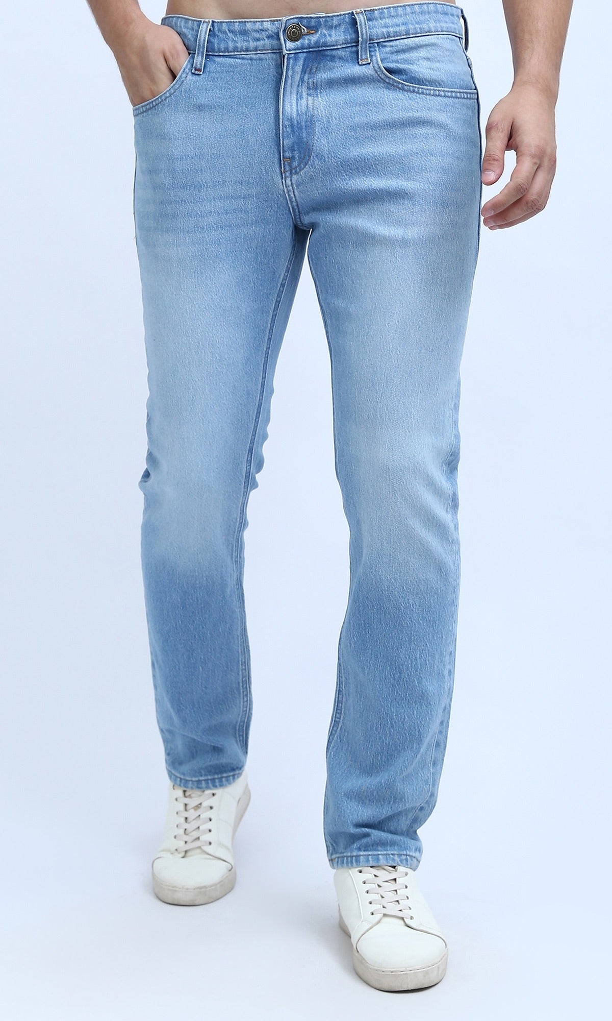 Light Wash Slim-Straight Fit Denim Jeans - O201087