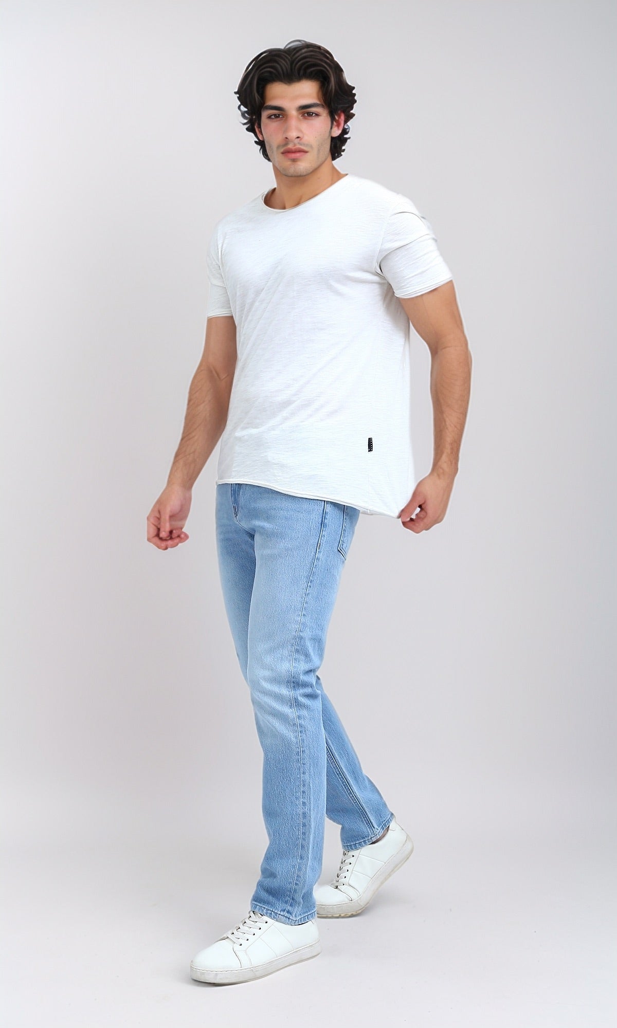 Light Wash Slim-Straight Fit Denim Jeans - O201087