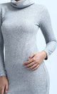 O201117 - Maxi Dress with Long Sleeves - Heather Light Grey