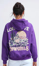 O201122 - Slip On Hoodie with Front & Back Print - Dark Purple