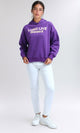 O201122 - Slip On Hoodie with Front & Back Print - Dark Purple
