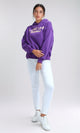 O201122 - Slip On Hoodie with Front & Back Print - Dark Purple