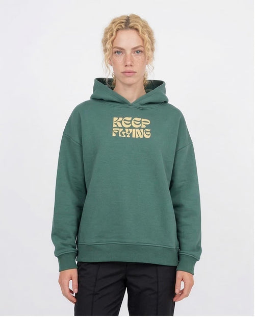 Ravin | Women "Keep Flying" Butterfly Graphic Oversized Hoodie - Forest Green - O201123