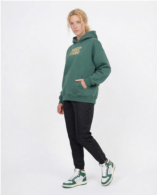 Ravin | Women "Keep Flying" Butterfly Graphic Oversized Hoodie - Forest Green - O201123