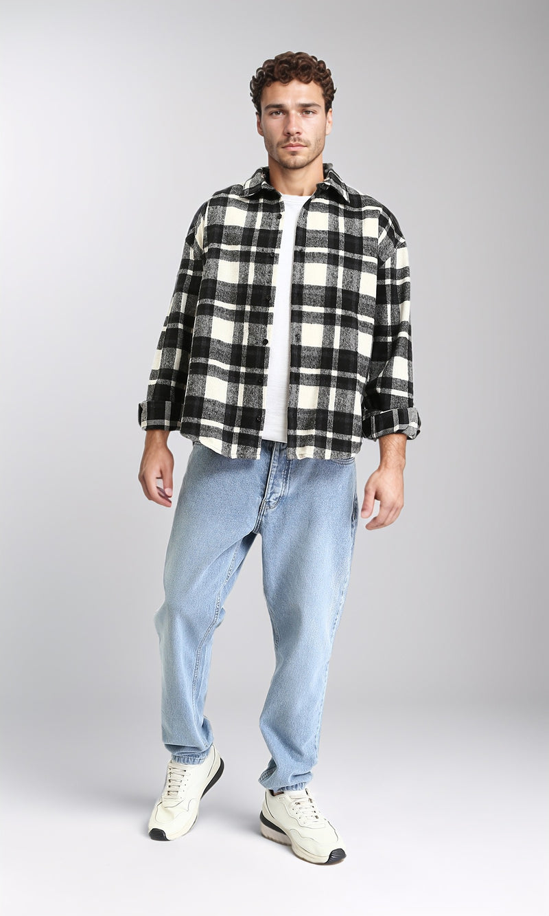 O201125 - Solid Mom-Fit Casual Jeans - Light Blue