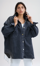 O201132-Casual Buttoned Washed Denim Jacket - Black