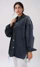 O201132-Casual Buttoned Washed Denim Jacket - Black
