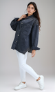 O201132-Casual Buttoned Washed Denim Jacket - Black