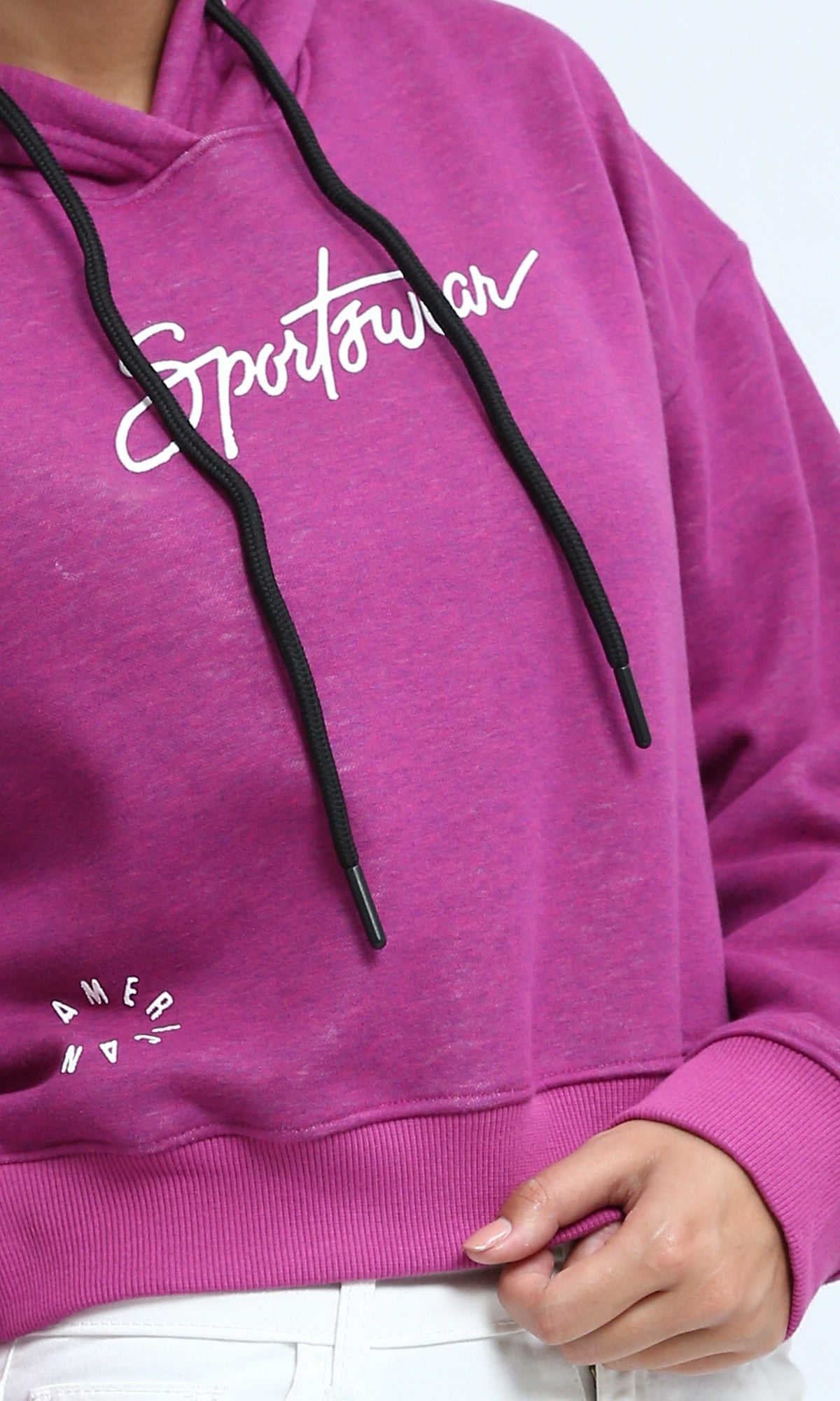 Magenta San Francisco Graphic Cropped Hoodie - O201147