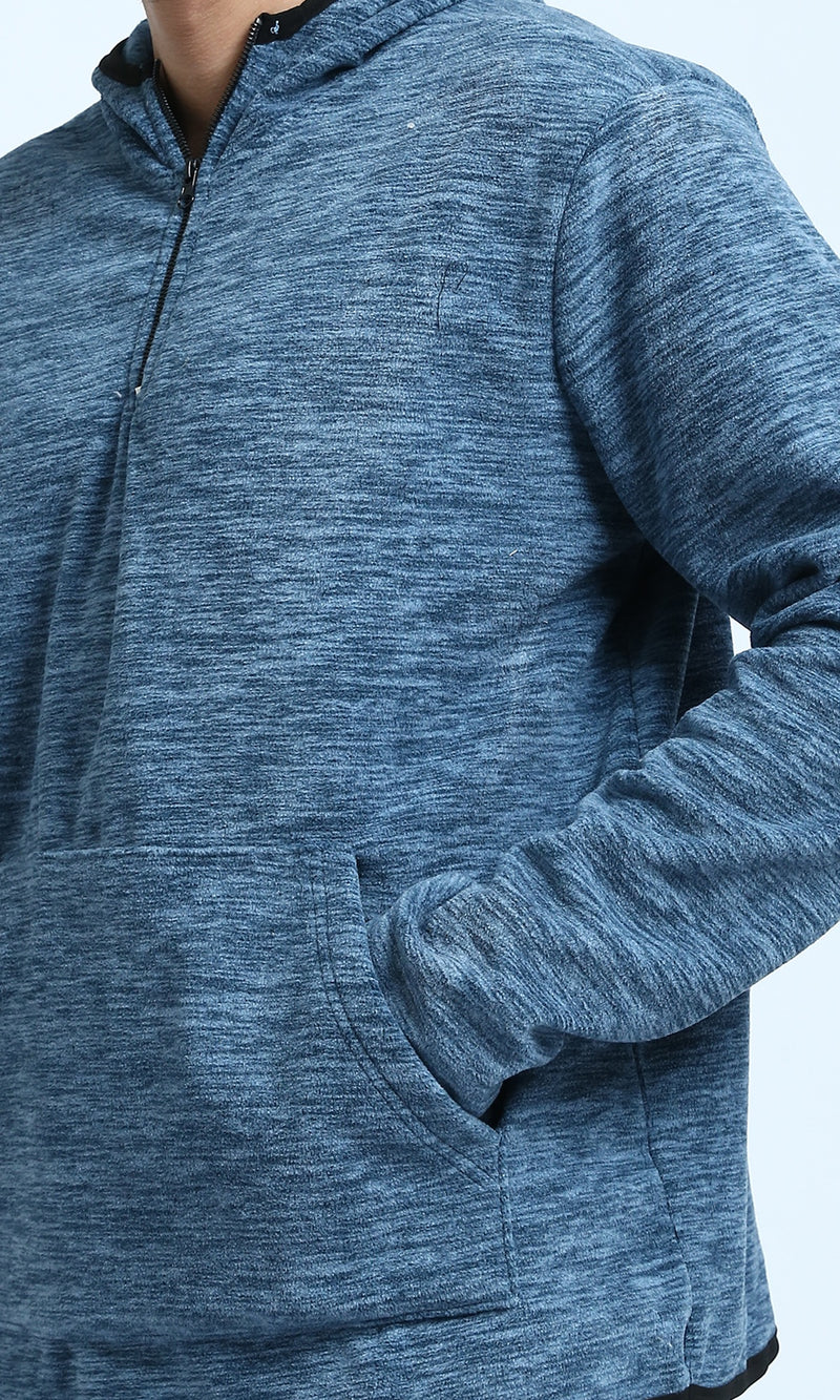 O201211 - Winter Long Sleeves Hoodie - Heather Blue