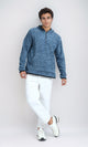 O201211 - Winter Long Sleeves Hoodie - Heather Blue