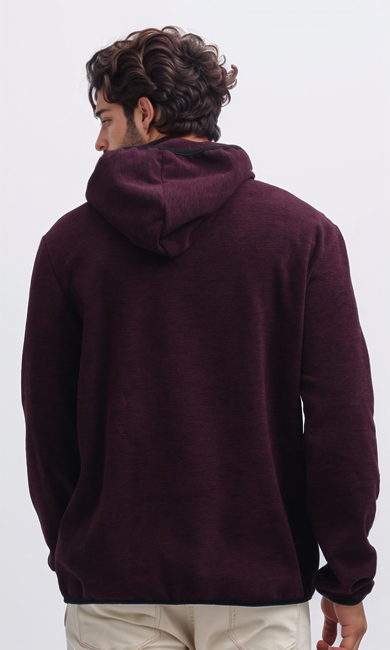 O201214 - Winter Long Sleeves Hoodie - Heather Dark Burgundy