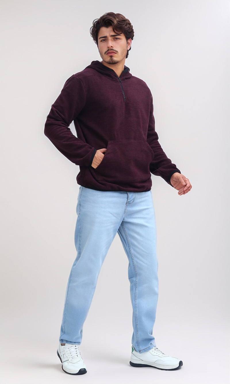O201214 - Winter Long Sleeves Hoodie - Heather Dark Burgundy