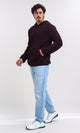 O201214 - Winter Long Sleeves Hoodie - Heather Dark Burgundy
