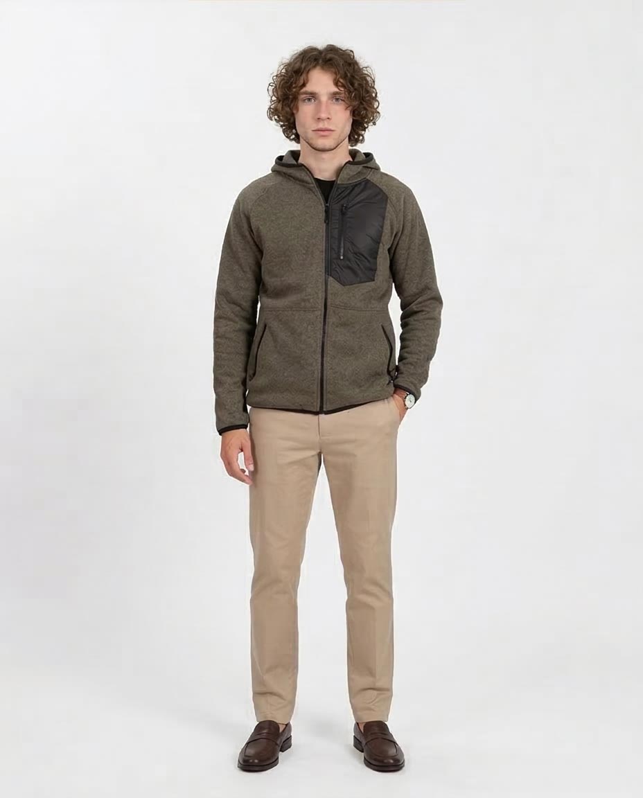 Men's Olive Moss Tech-Fleece Full-Zip Hoodie - O201219