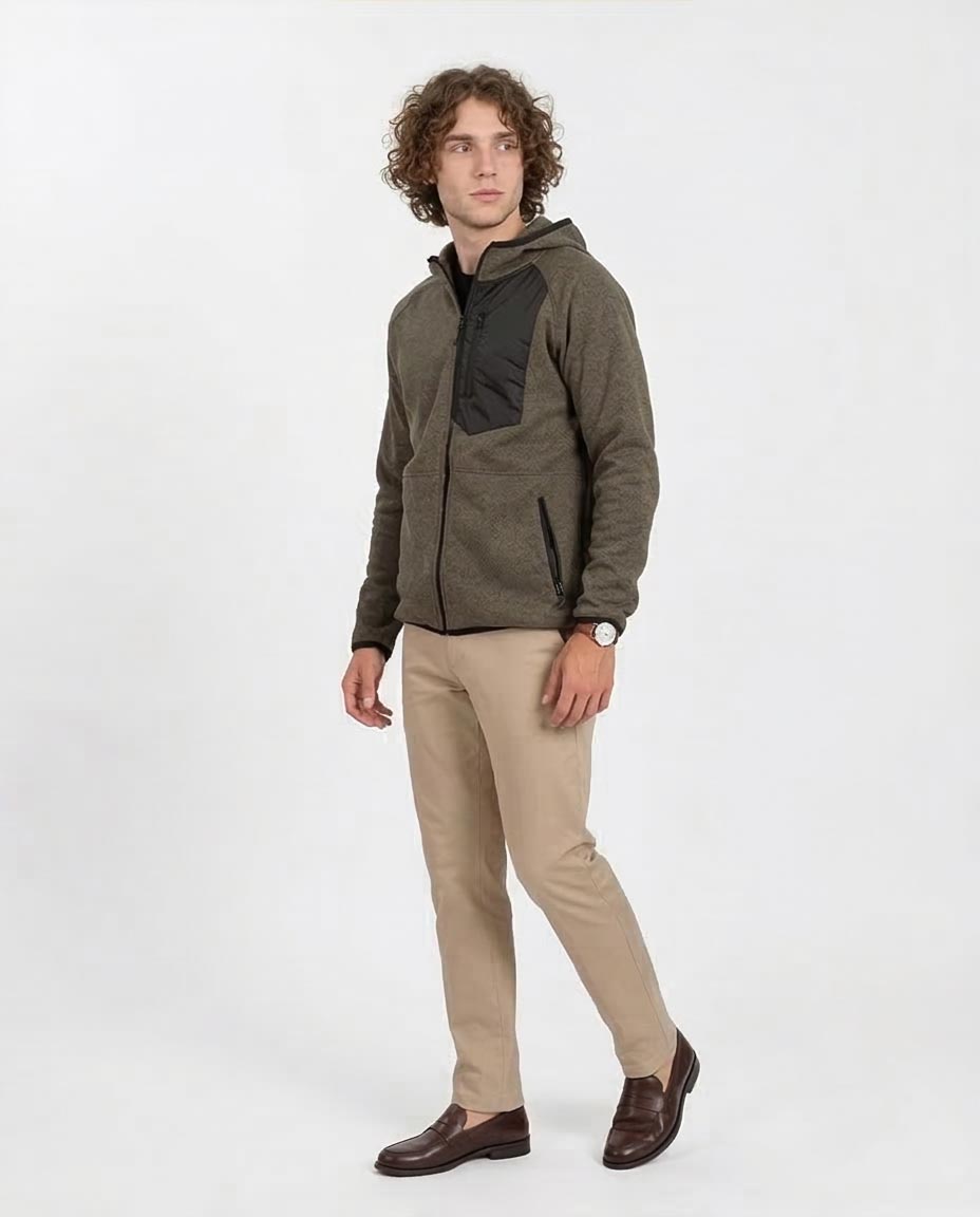 Men's Olive Moss Tech-Fleece Full-Zip Hoodie - O201219