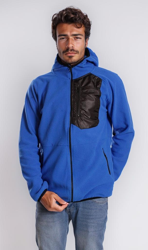 o201220-HOODED FLEECE JACKET - BLUE