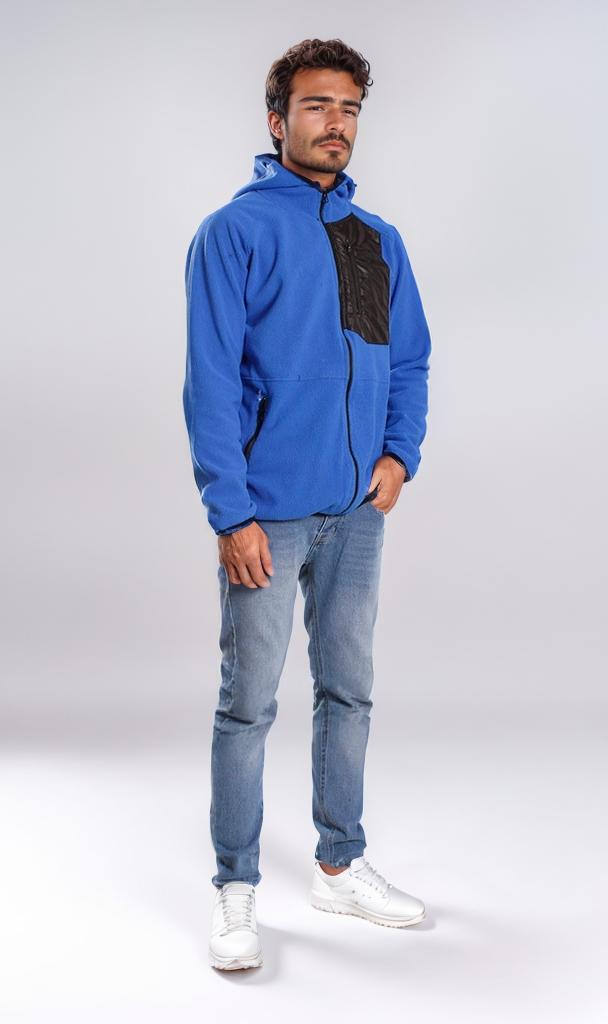 o201220-HOODED FLEECE JACKET - BLUE