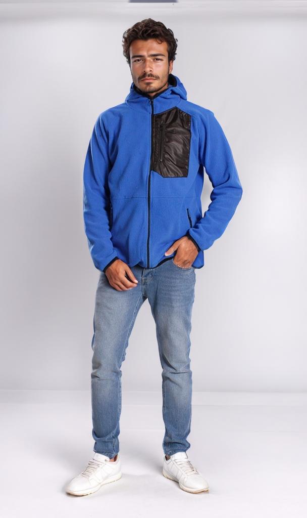 o201220-HOODED FLEECE JACKET - BLUE