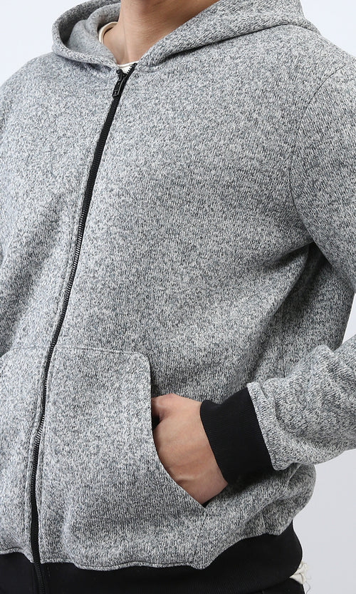 o201226 - Long Sleeves Winter Zipped Sweatshirt - Grey