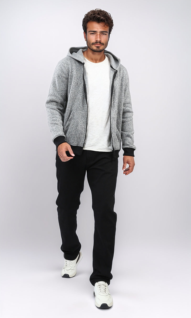 o201226 - Long Sleeves Winter Zipped Sweatshirt - Grey