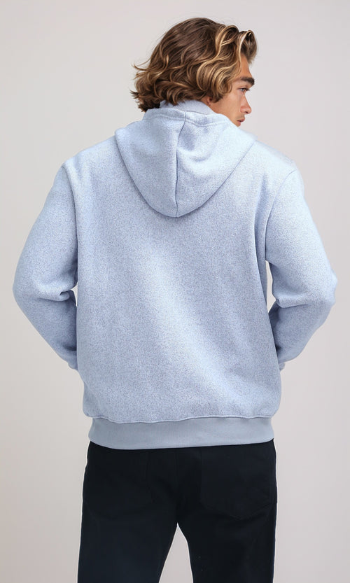 O201227 Winter Full Sleeves Sky Blue Zipped Sweatshirt
