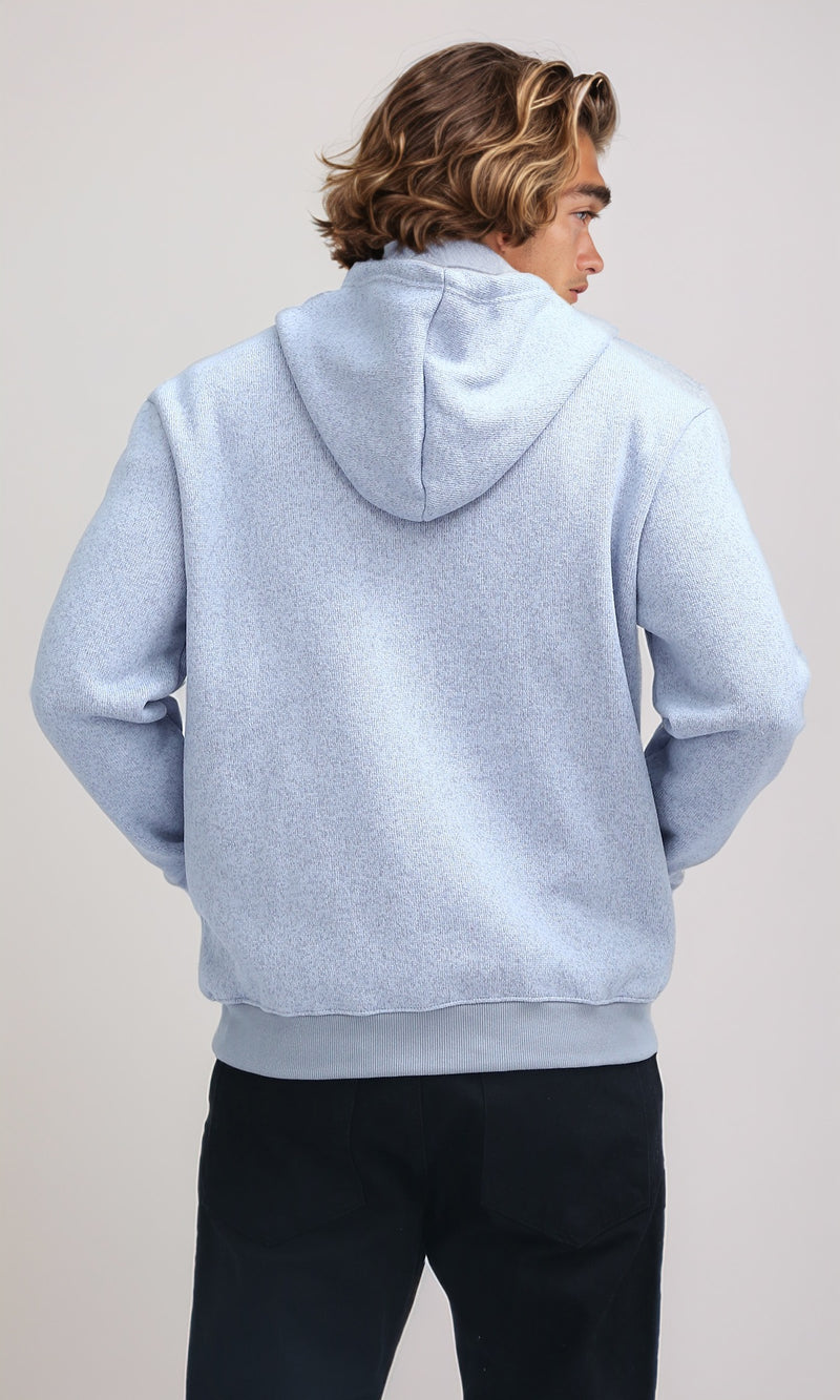 O201227 Winter Full Sleeves Sky Blue Zipped Sweatshirt