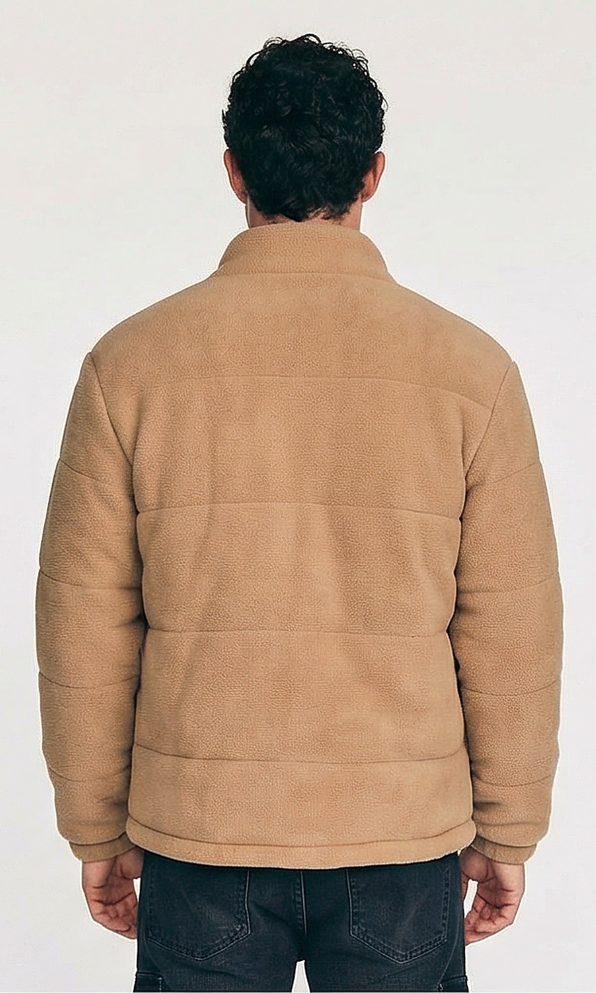 Camel Fleece Quilted Puffer Jacket - O201228