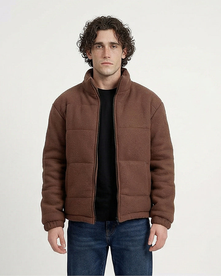Ravin Khaki Fleece Full-Zip Puffer Jacket - O201230