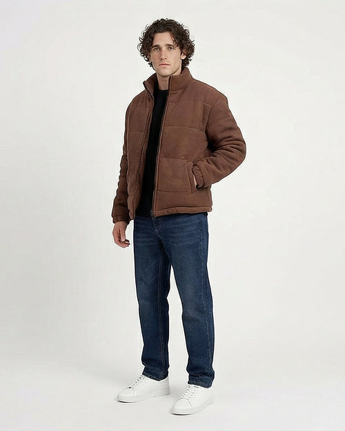 Ravin Khaki Fleece Full-Zip Puffer Jacket - O201230