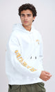O201287 - Slip On Hoodie with Front & Back Print - White