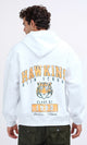 O201287 - Slip On Hoodie with Front & Back Print - White