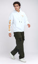 O201287 - Slip On Hoodie with Front & Back Print - White
