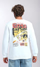 O201288 - Round Neck Printed ''Enta'' Sweatshirt - White