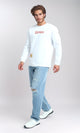 O201288 - Round Neck Printed ''Enta'' Sweatshirt - White