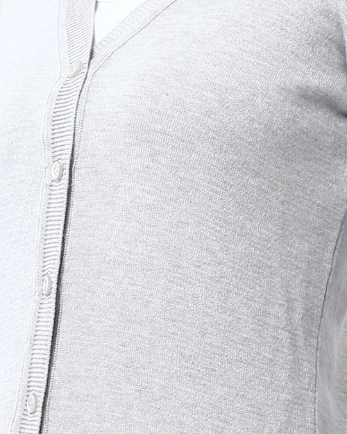 Ravin Essential V-Neck Button-Down Cardigan - Grey - O201318