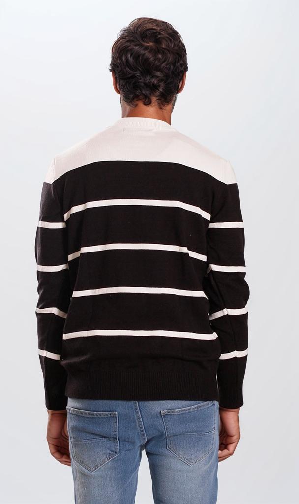 o201340-STRIPED SWEATER - BLACK & WHITE