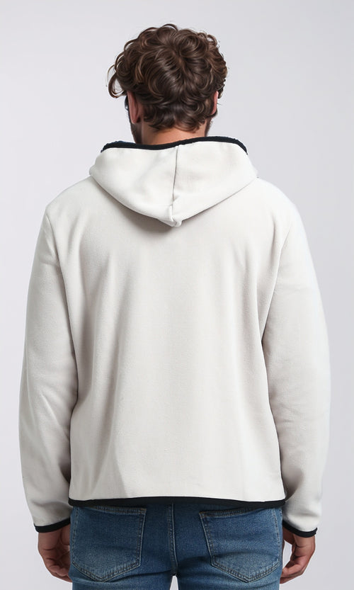 O201931 - Winter Long Sleeves Hoodie with Pockets - Light Beige