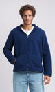 O201933 - Long Sleeves Regular Zipped Hoodie - Navy Blue