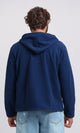 O201933 - Long Sleeves Regular Zipped Hoodie - Navy Blue