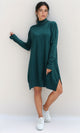 O201950 - Glittery Long Sleeves Pullover - Dark Green