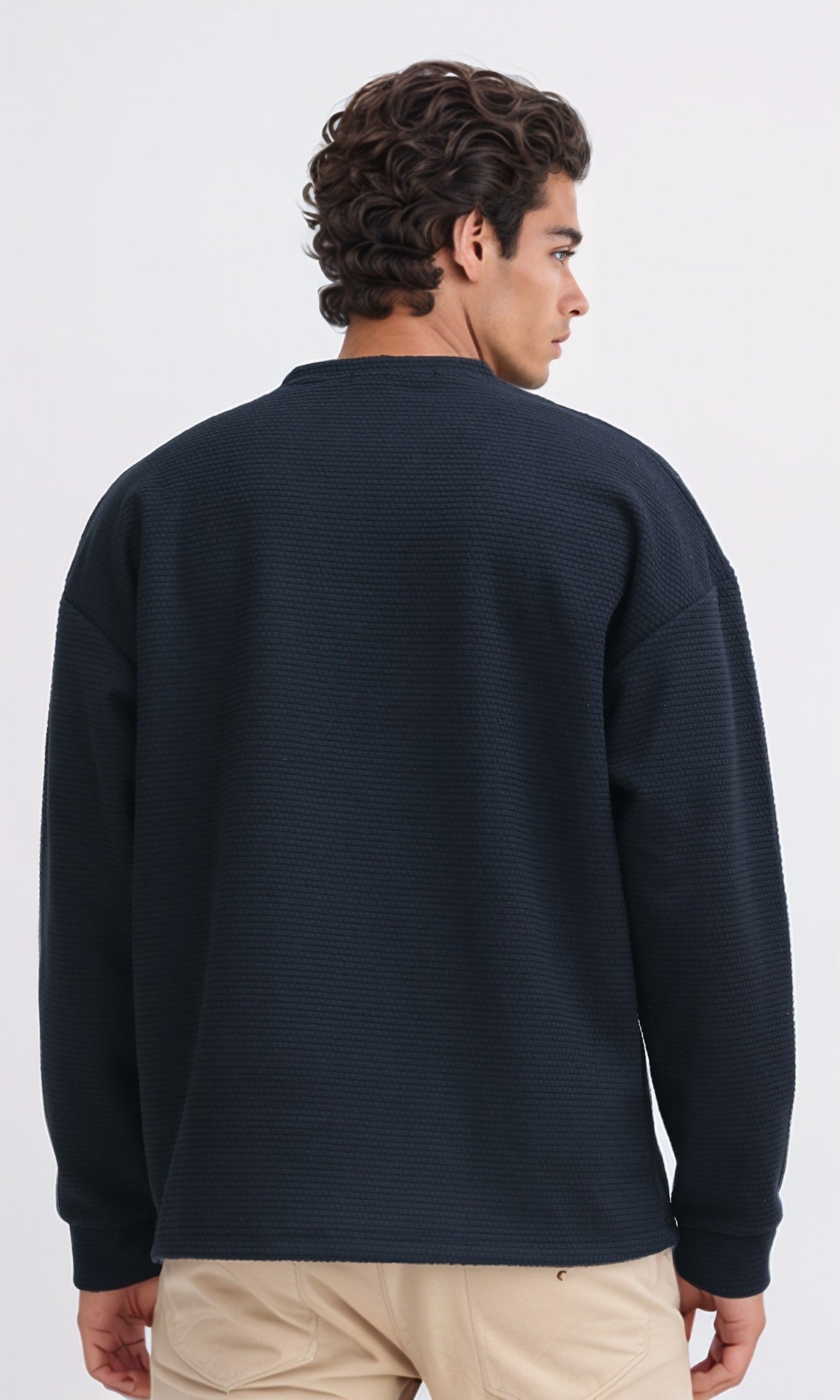 Ravin Men's Oversized Waffle Knit Crew-Neck Sweatshirt - O202113