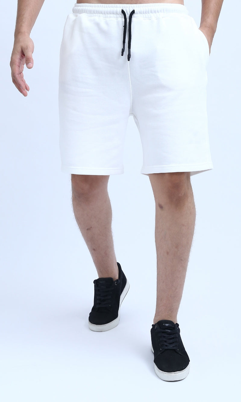O202114 - Slip On Cotton Summer Shorts - Shiny White
